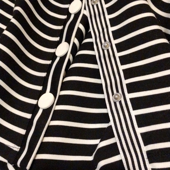 Suncoo Paris Celeste Black White Striped Short Sleeve Mini T-Shirt Dress - Picture 5 of 12